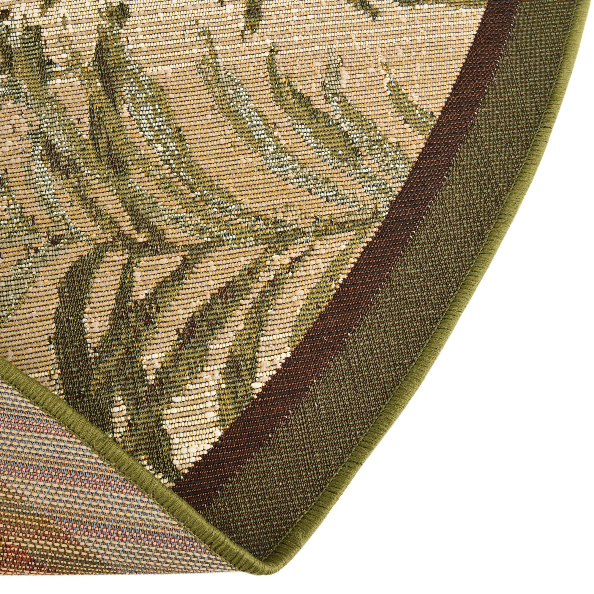 7' 10 x 7' 10 Easy-Clean Botanical Indoor / Outdoor Round Rug