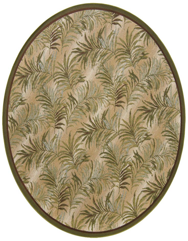 Detail image of 7' 10 x 7' 10 Easy-Clean Botanical Indoor / Outdoor Round Rug