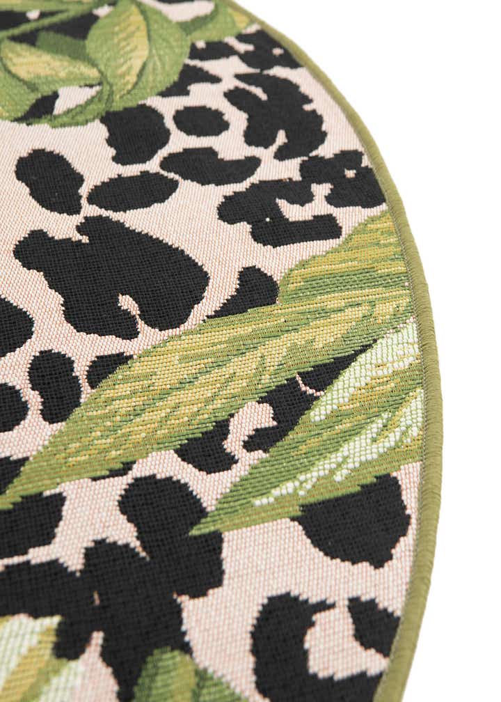 3' x 3' Easy-Clean Botanical Indoor / Outdoor Round Rug