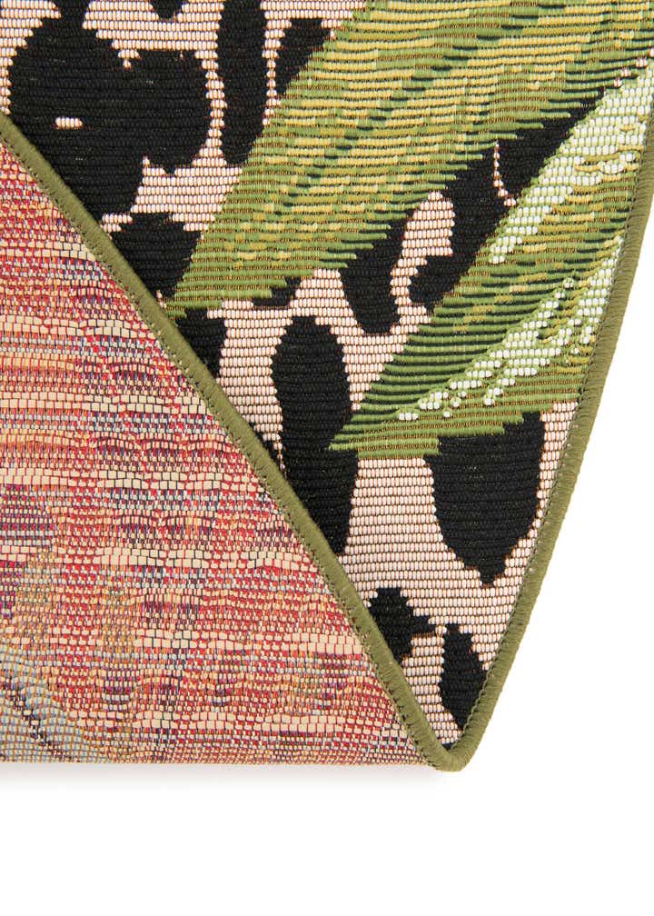 3' x 3' Easy-Clean Botanical Indoor / Outdoor Round Rug