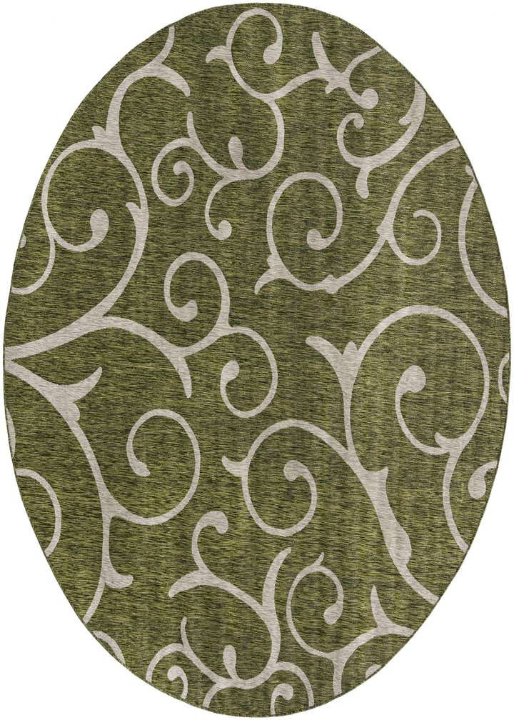 10' 8 x 10' 8 Easy-Clean Botanical Indoor / Outdoor Round Rug