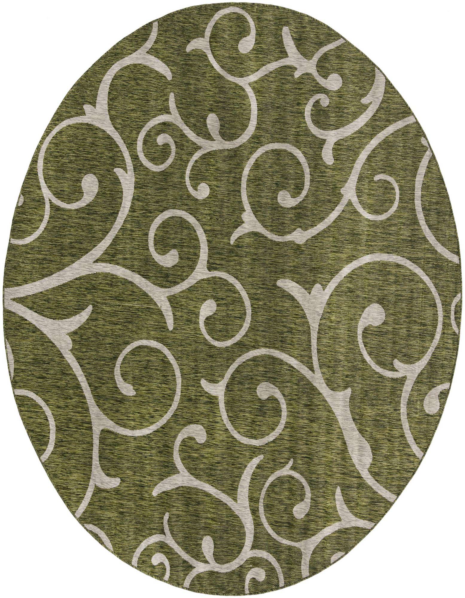 10' 8 x 10' 8 Easy-Clean Botanical Indoor / Outdoor Round Rug
