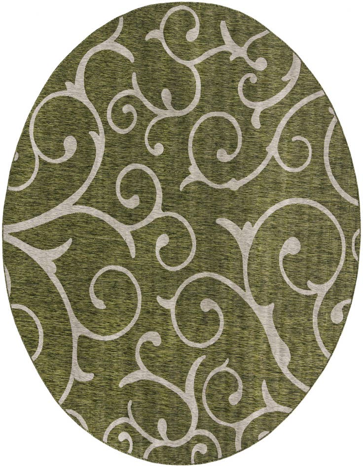 Detail image of 10' 8 x 10' 8 Easy-Clean Botanical Indoor / Outdoor Round Rug