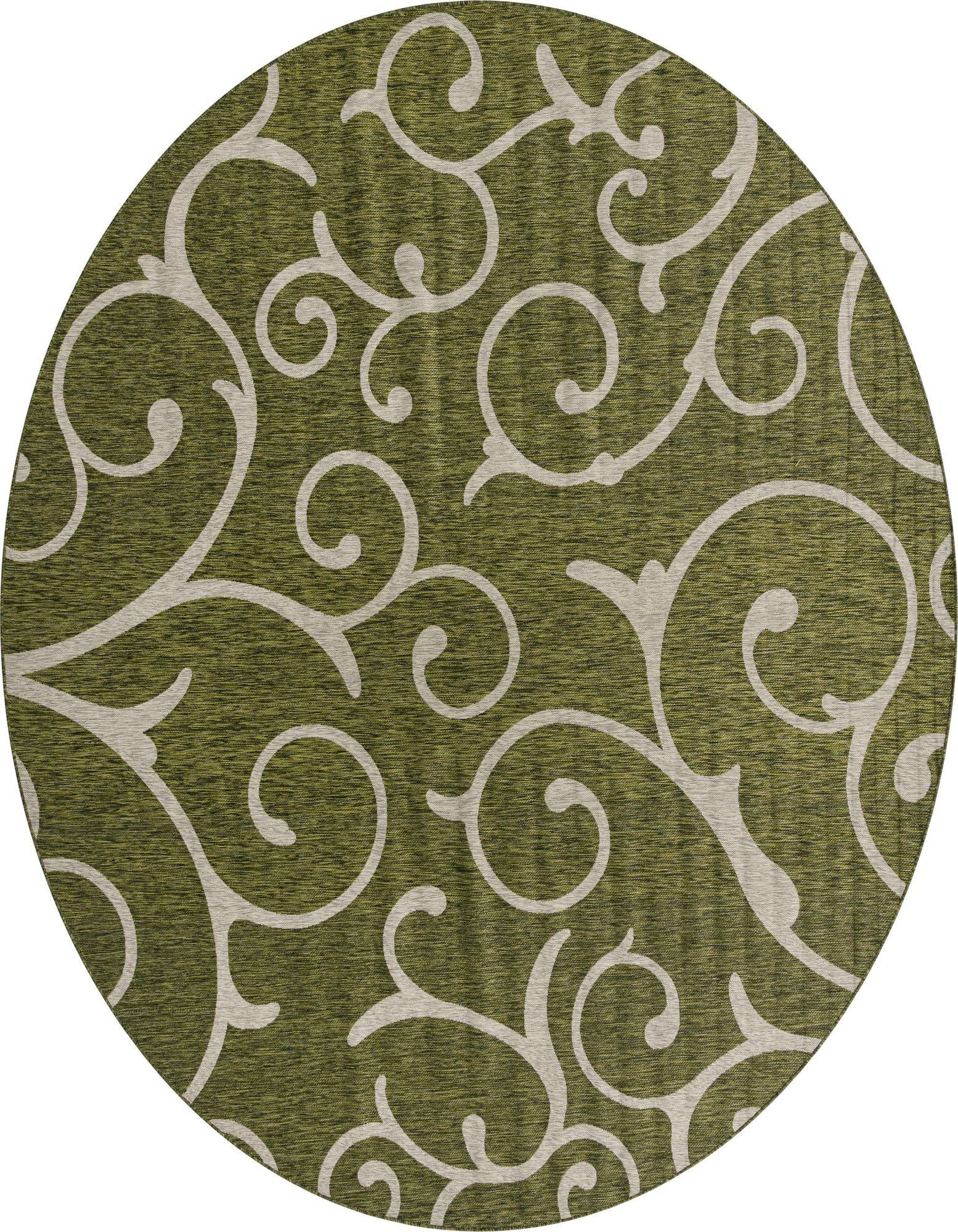 13' x 13' Easy-Clean Botanical Indoor / Outdoor Round Rug
