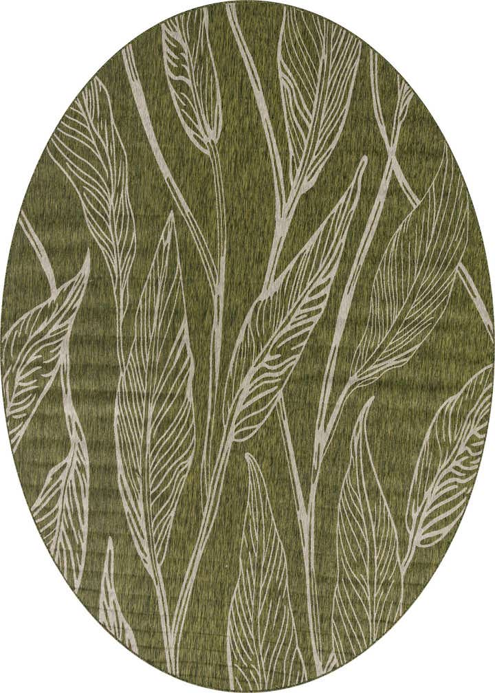 13' x 13' Easy-Clean Botanical Indoor / Outdoor Round Rug
