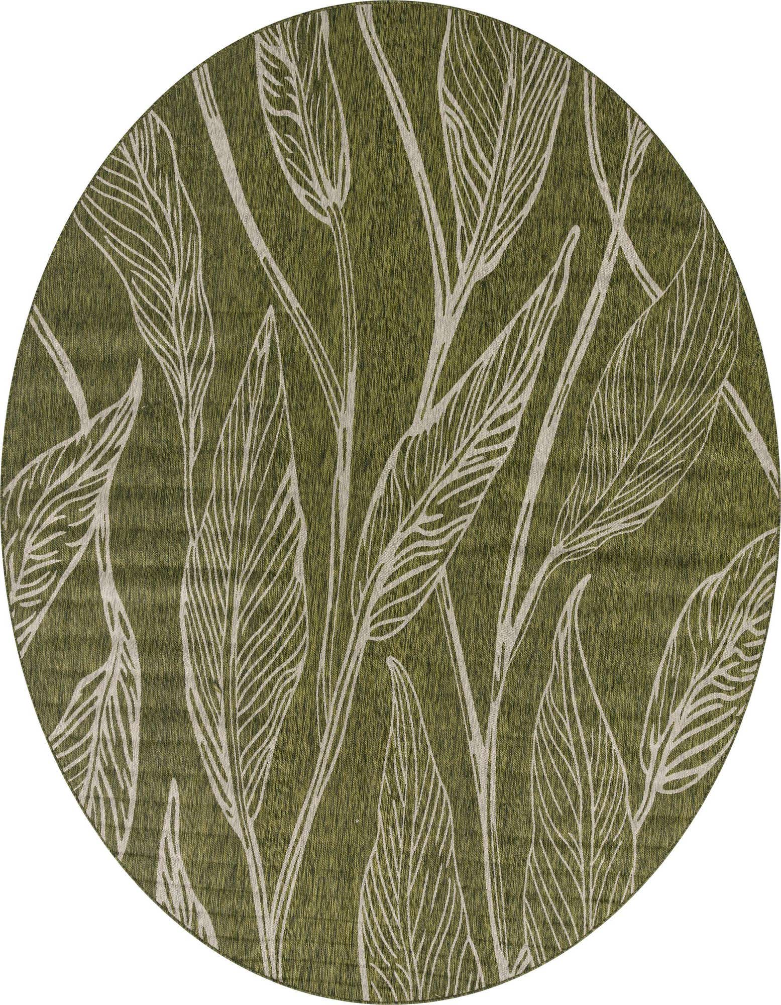 13' x 13' Easy-Clean Botanical Indoor / Outdoor Round Rug