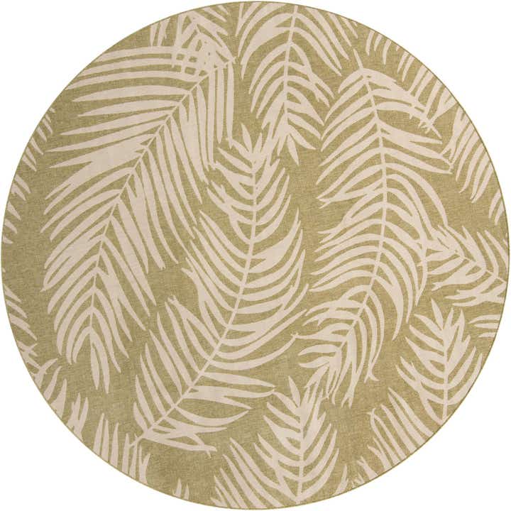 10' 8 x 10' 8 Easy-Clean Botanical Indoor / Outdoor Round Rug