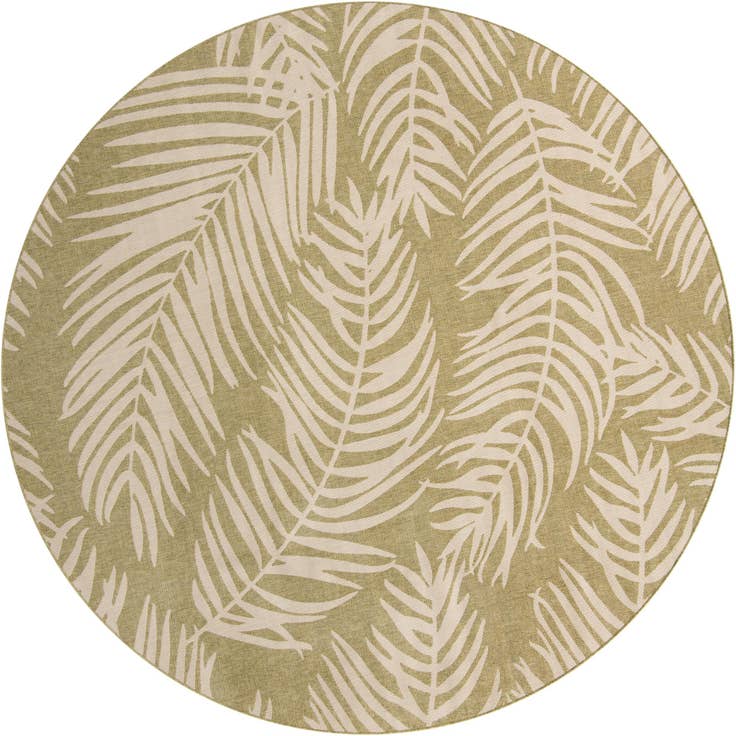 Detail image of 10' 8 x 10' 8 Easy-Clean Botanical Indoor / Outdoor Round Rug