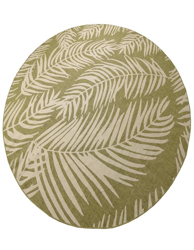Detail image of 13' x 13'  Washable Botanical Indoor / Outdoor Round Rug