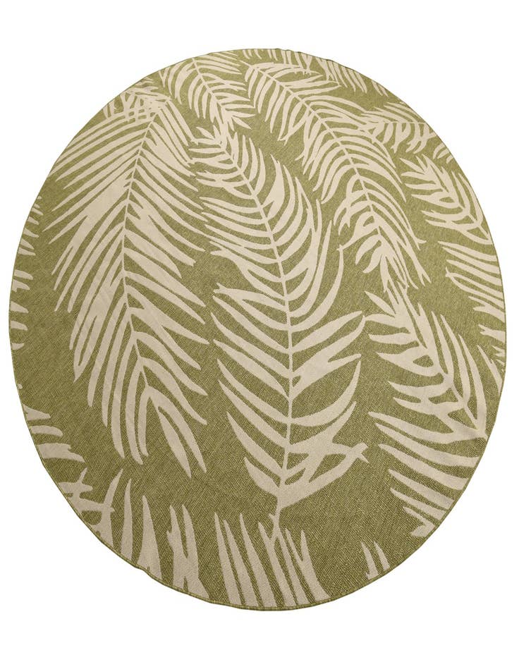 Detail image of 13' x 13'  Washable Botanical Indoor / Outdoor Round Rug