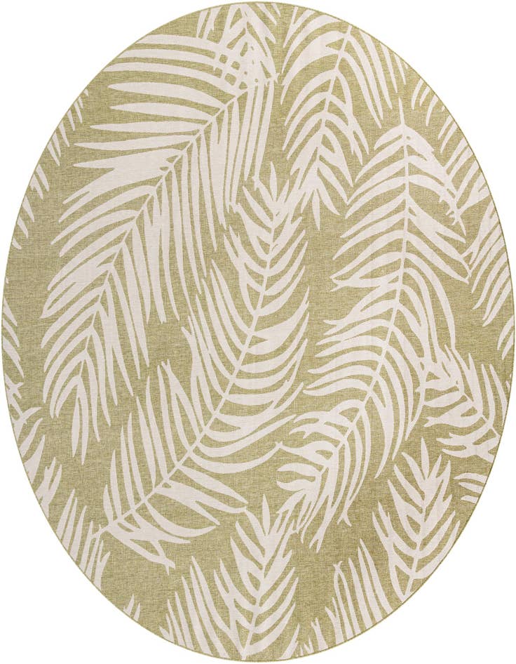 Detail image of 13' x 13' Easy-Clean Botanical Indoor / Outdoor Round Rug