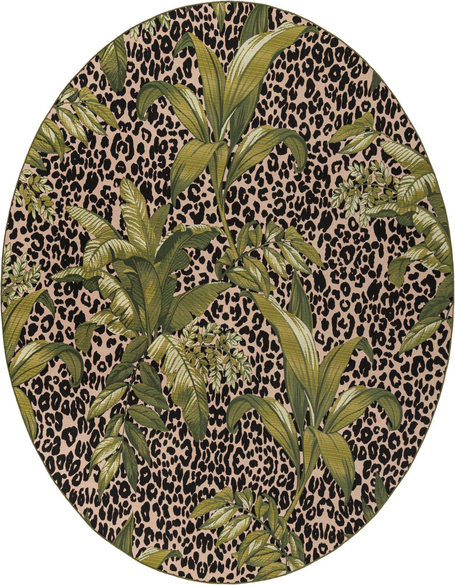 10' x 10' Easy-Clean Botanical Indoor / Outdoor Round Rug