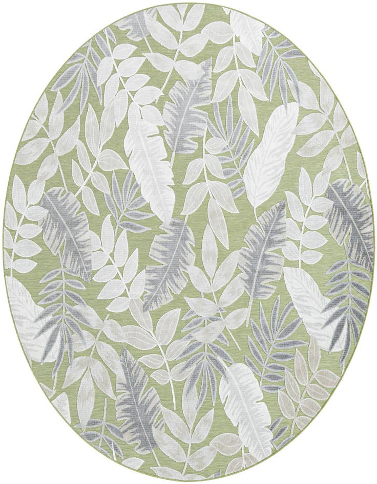 Detail image of 8' 2 x 8' 2 Easy-Clean Botanical Indoor / Outdoor Round Rug