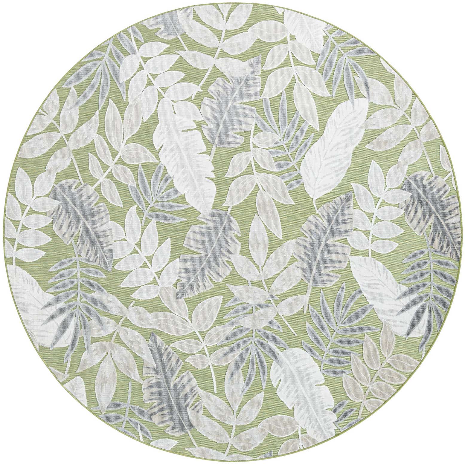 8' 2 x 8' 2 Easy-Clean Botanical Indoor / Outdoor Round Rug