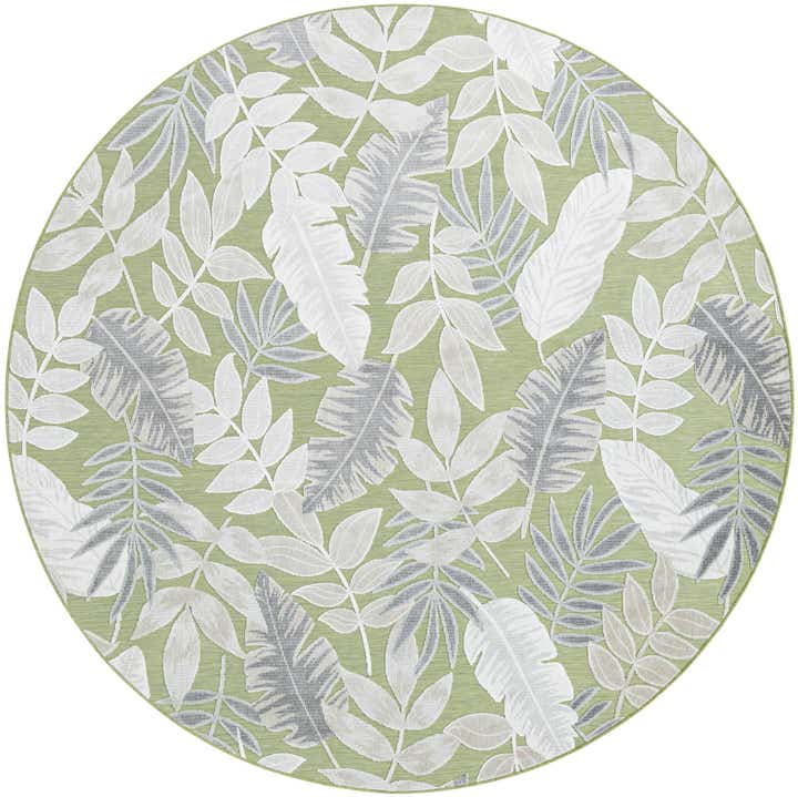 8' 2 x 8' 2 Easy-Clean Botanical Indoor / Outdoor Round Rug