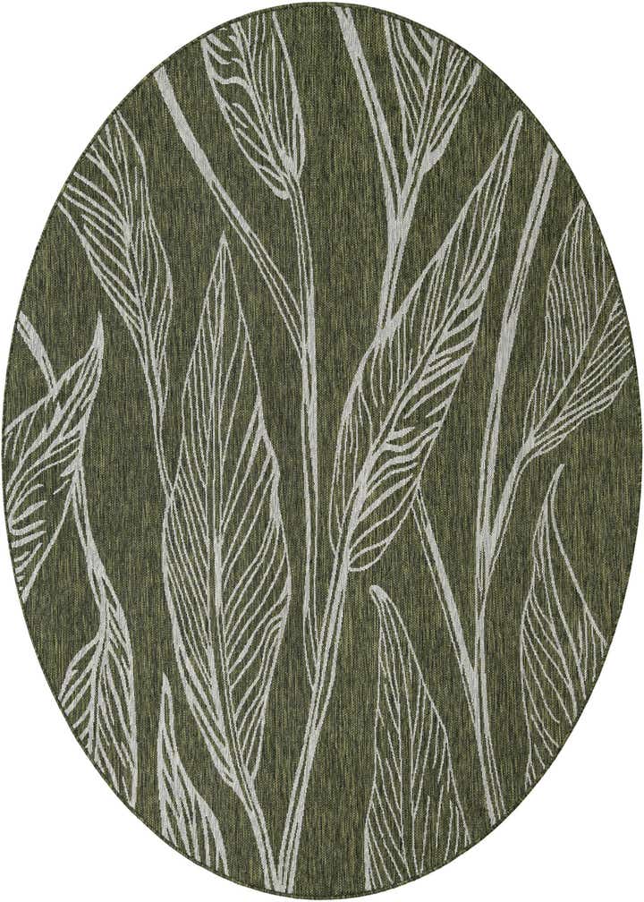 7' 10 x 7' 10 Easy-Clean Botanical Indoor / Outdoor Round Rug