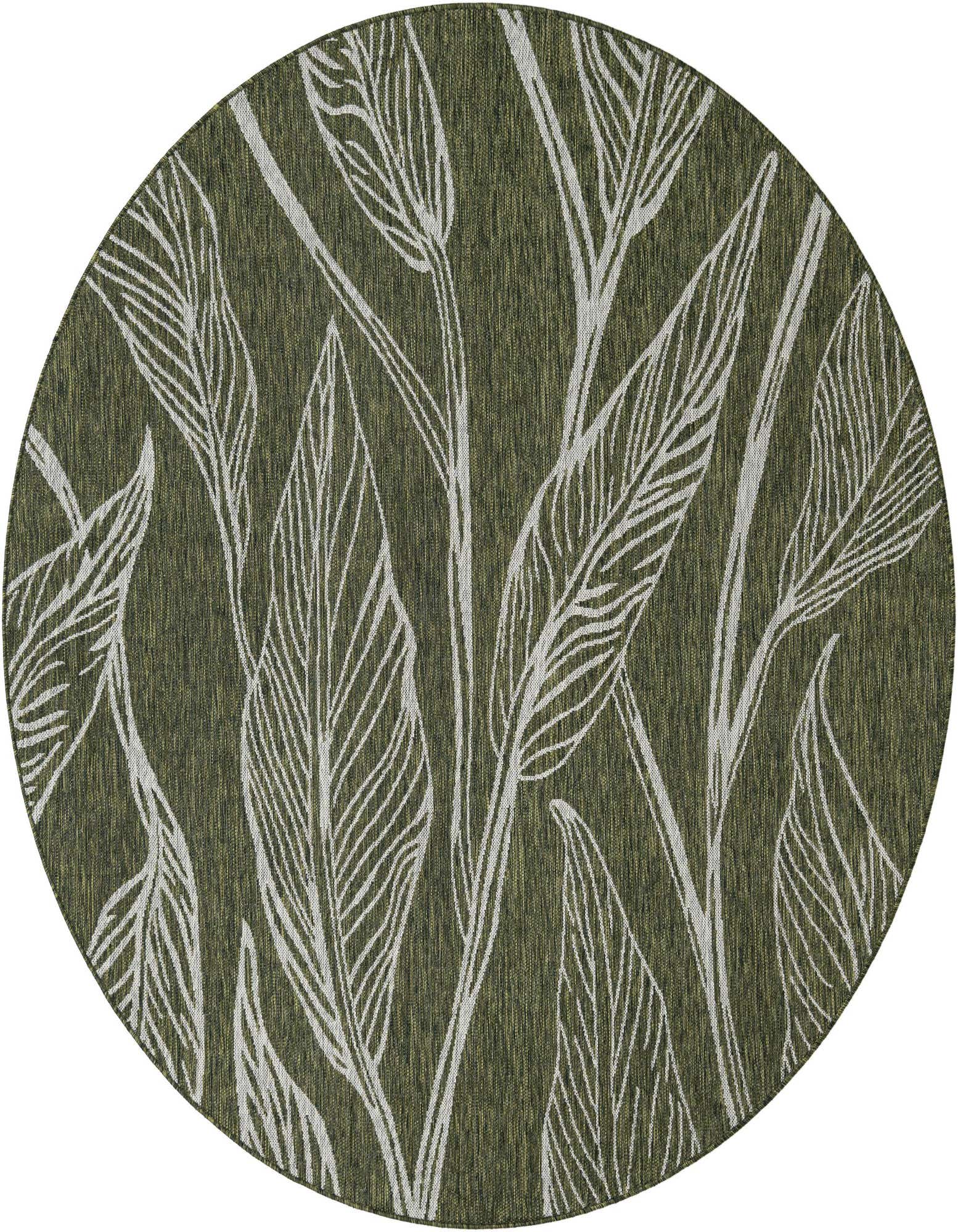 7' 10 x 7' 10 Easy-Clean Botanical Indoor / Outdoor Round Rug