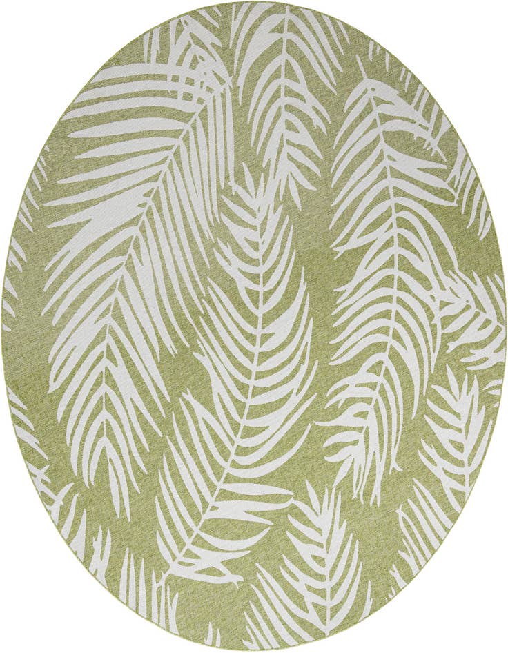 Detail image of 12' x 12' Easy-Clean Botanical Indoor / Outdoor Round Rug