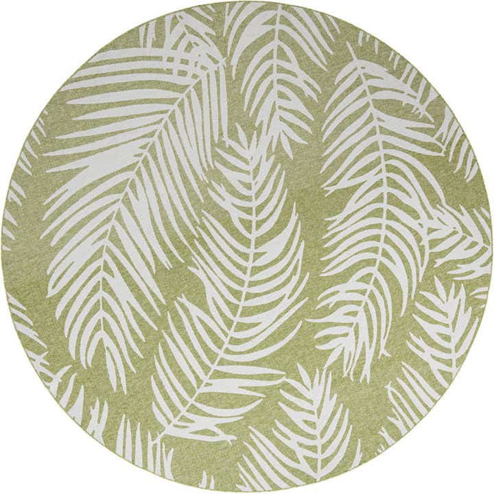 12' x 12' Easy-Clean Botanical Indoor / Outdoor Round Rug