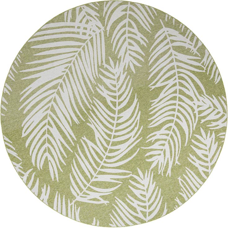 Detail image of 12' x 12' Easy-Clean Botanical Indoor / Outdoor Round Rug