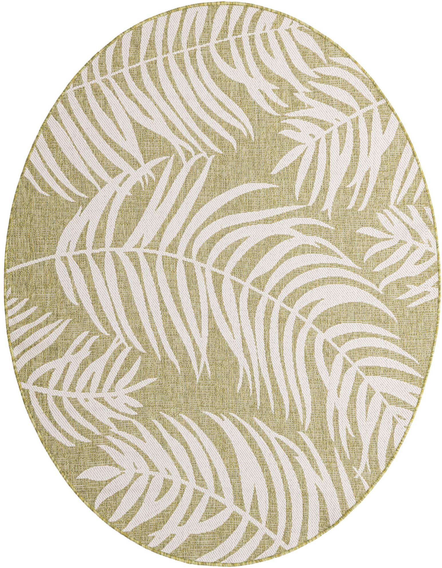 6' x 6' Easy-Clean Botanical Indoor / Outdoor Round Rug