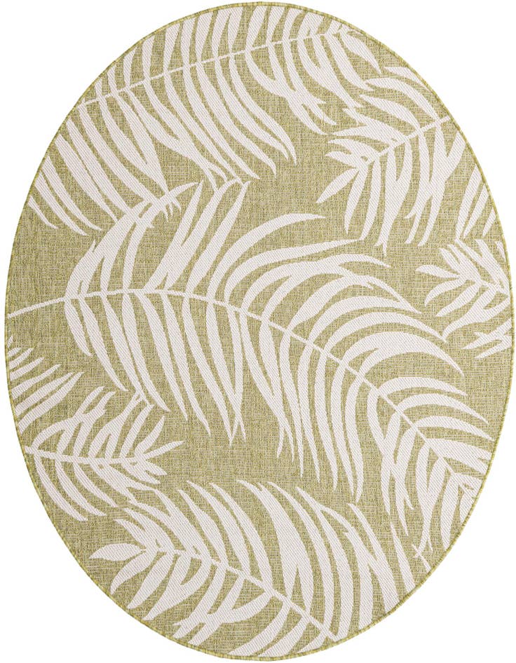 Detail image of 6' x 6' Easy-Clean Botanical Indoor / Outdoor Round Rug