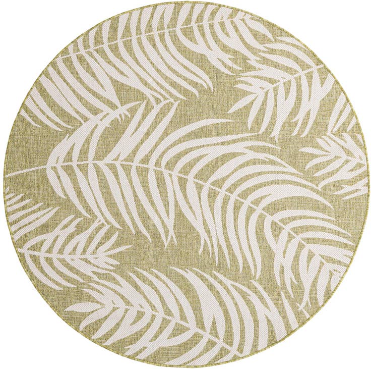 Detail image of 6' x 6' Easy-Clean Botanical Indoor / Outdoor Round Rug