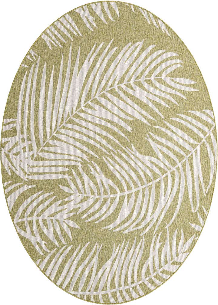 7' 10 x 7' 10 Easy-Clean Botanical Indoor / Outdoor Round Rug