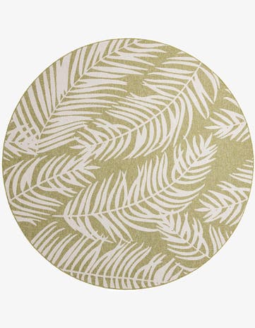 10' x 10' Easy-Clean Botanical Indoor / Outdoor Round Rug