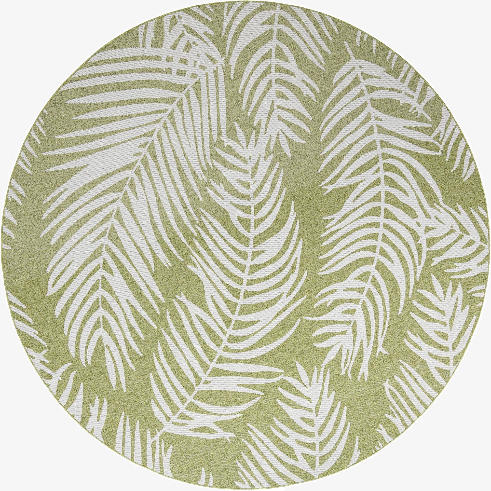 12' x 12'  Washable Botanical Indoor / Outdoor Round Rug