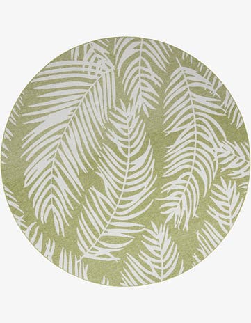 12' x 12' Easy-Clean Botanical Indoor / Outdoor Round Rug