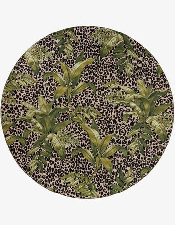 12' x 12' Easy-Clean Botanical Indoor / Outdoor Round Rug