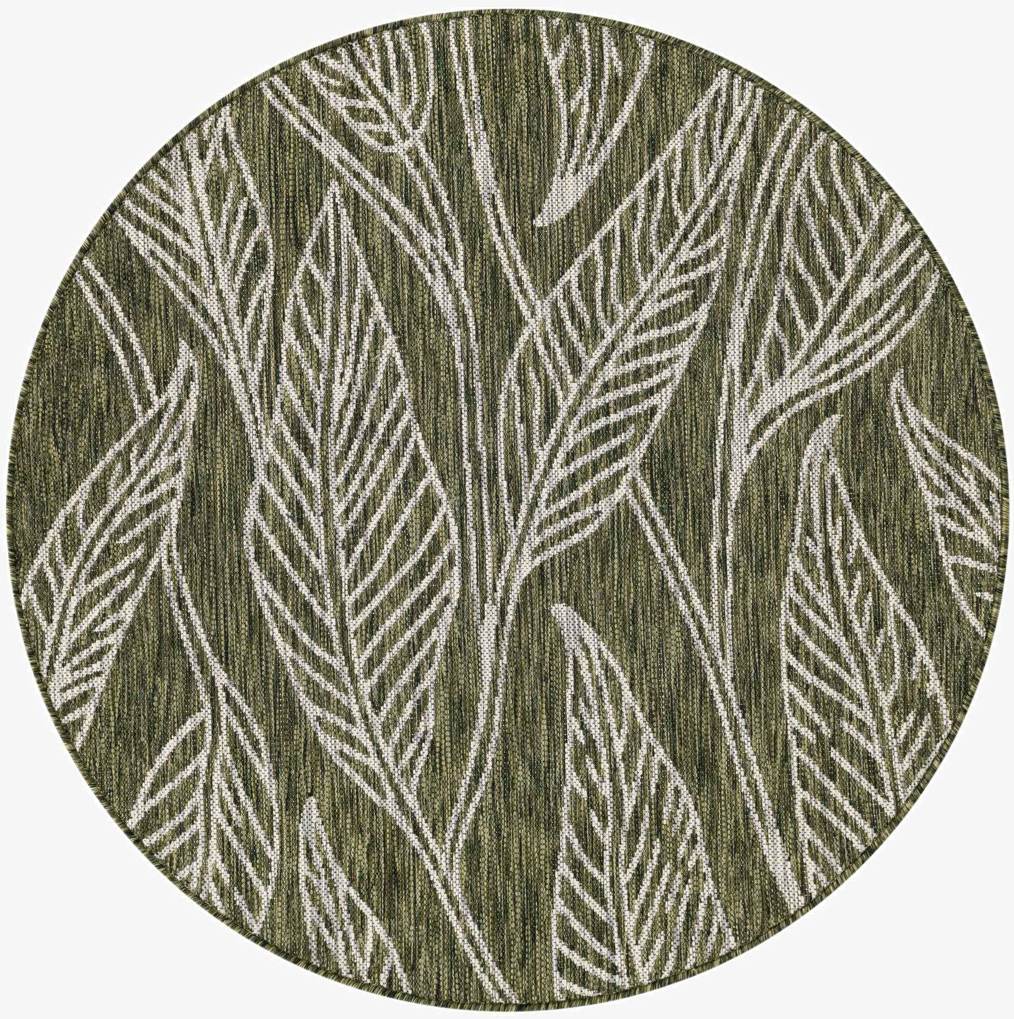 Primary image 4' x 4'  Washable Botanical Indoor / Outdoor Round Rug