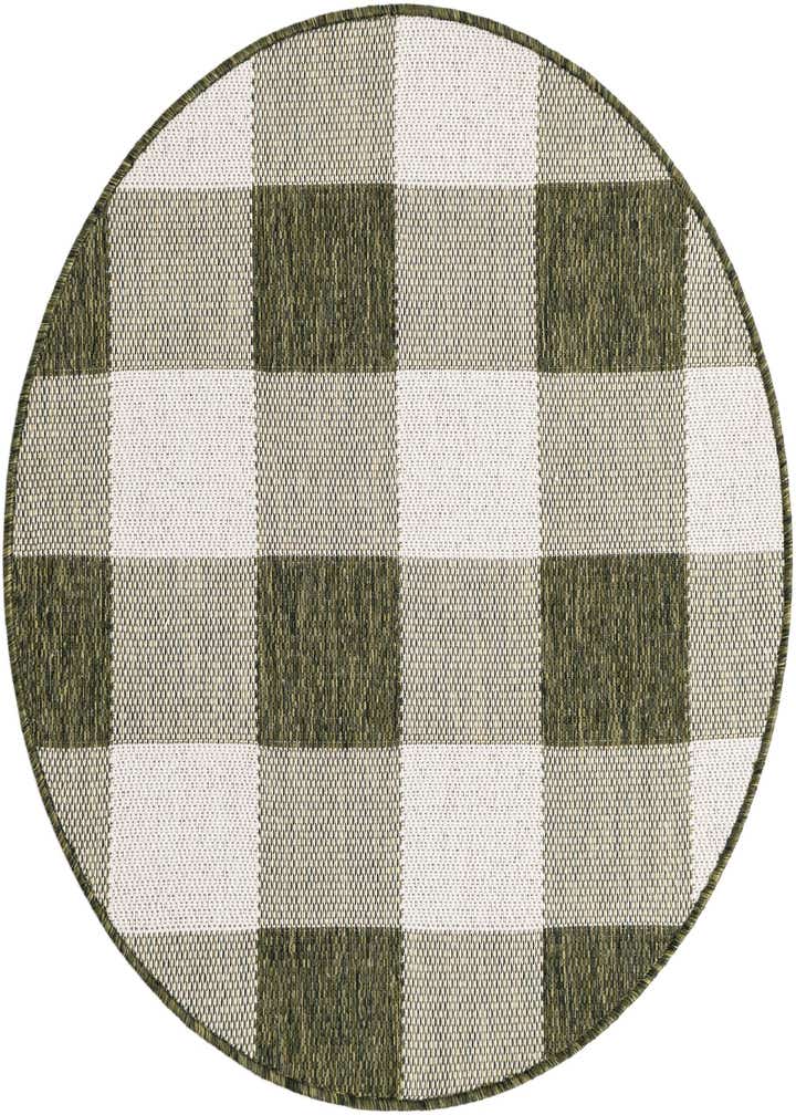 3' x 3' Easy-Clean Checkered Indoor / Outdoor Round Rug