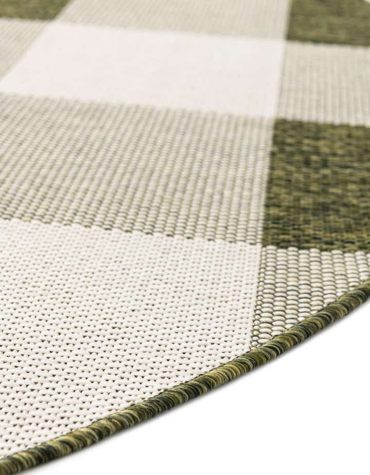 3' x 3' Easy-Clean Checkered Indoor / Outdoor Round Rug
