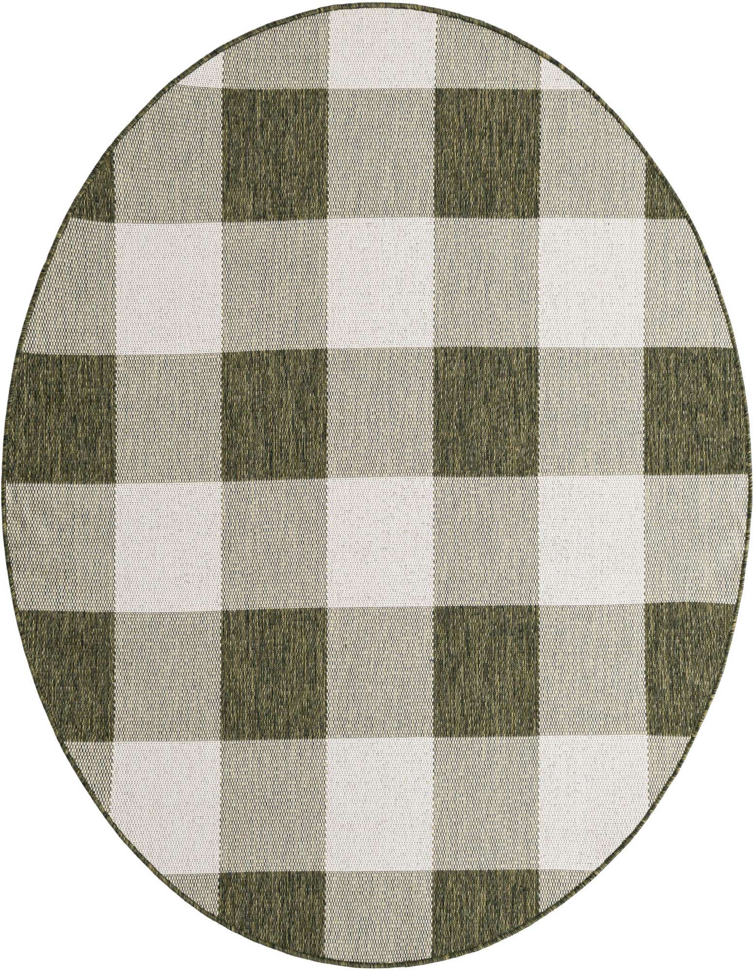 6' x 6' Easy-Clean Checkered Indoor / Outdoor Round Rug