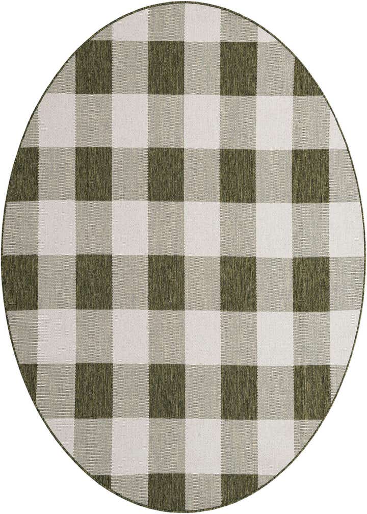7' 10 x 7' 10 Easy-Clean Checkered Indoor / Outdoor Round Rug