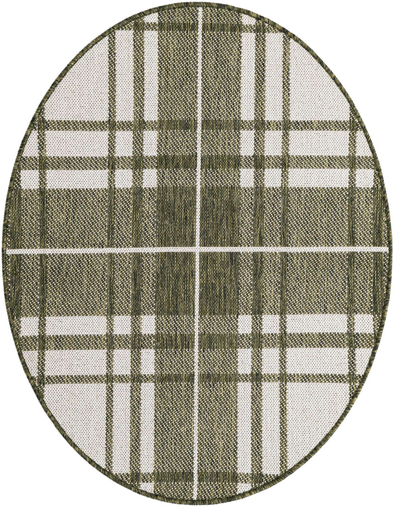 3' x 3' Easy-Clean Checkered Indoor / Outdoor Round Rug