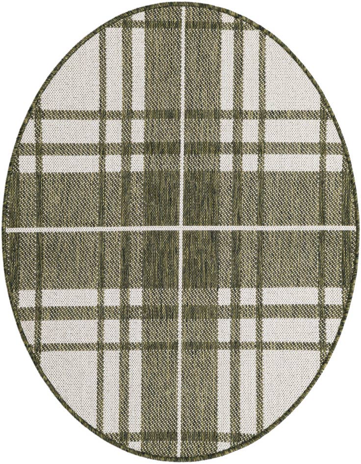 Detail image of 3' x 3' Easy-Clean Checkered Indoor / Outdoor Round Rug
