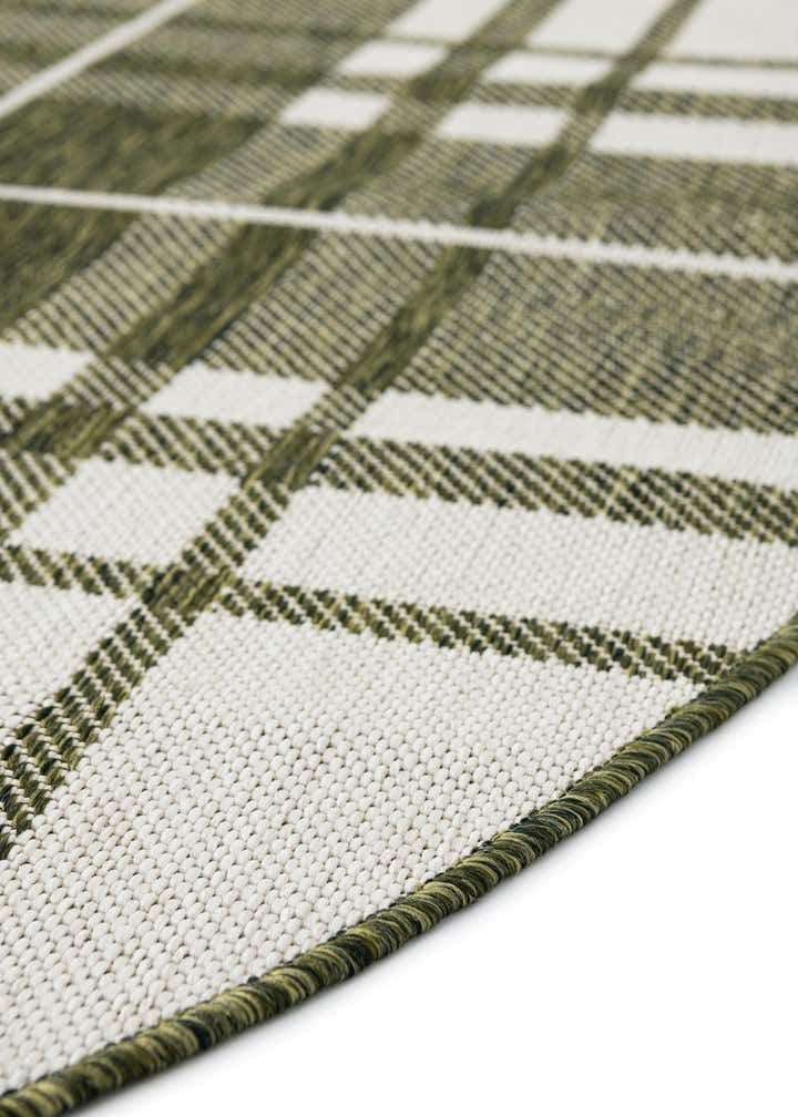 3' x 3' Easy-Clean Checkered Indoor / Outdoor Round Rug