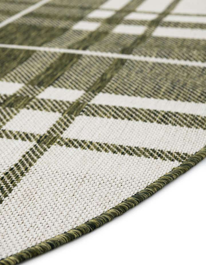 3' x 3' Easy-Clean Checkered Indoor / Outdoor Round Rug
