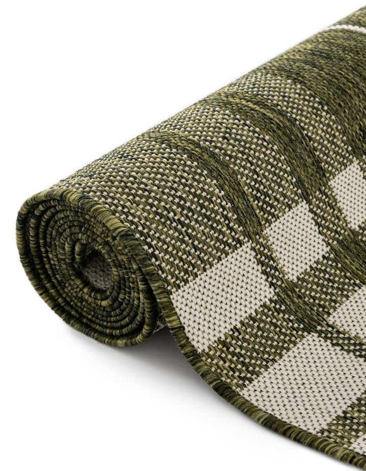 3' x 3' Easy-Clean Checkered Indoor / Outdoor Round Rug