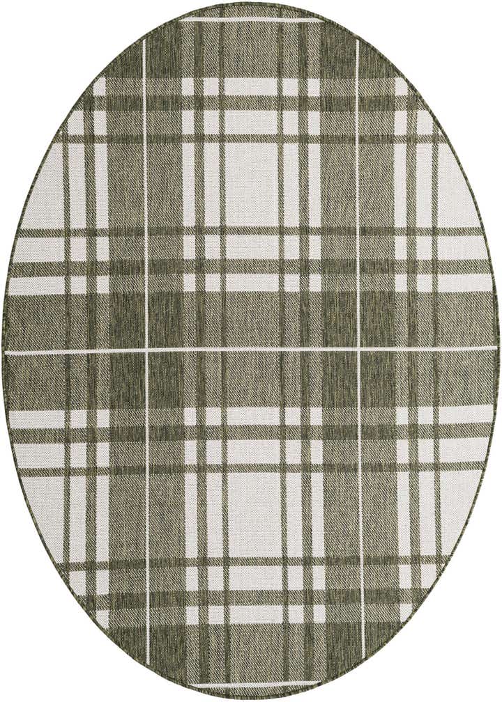 6' x 6' Easy-Clean Checkered Indoor / Outdoor Round Rug
