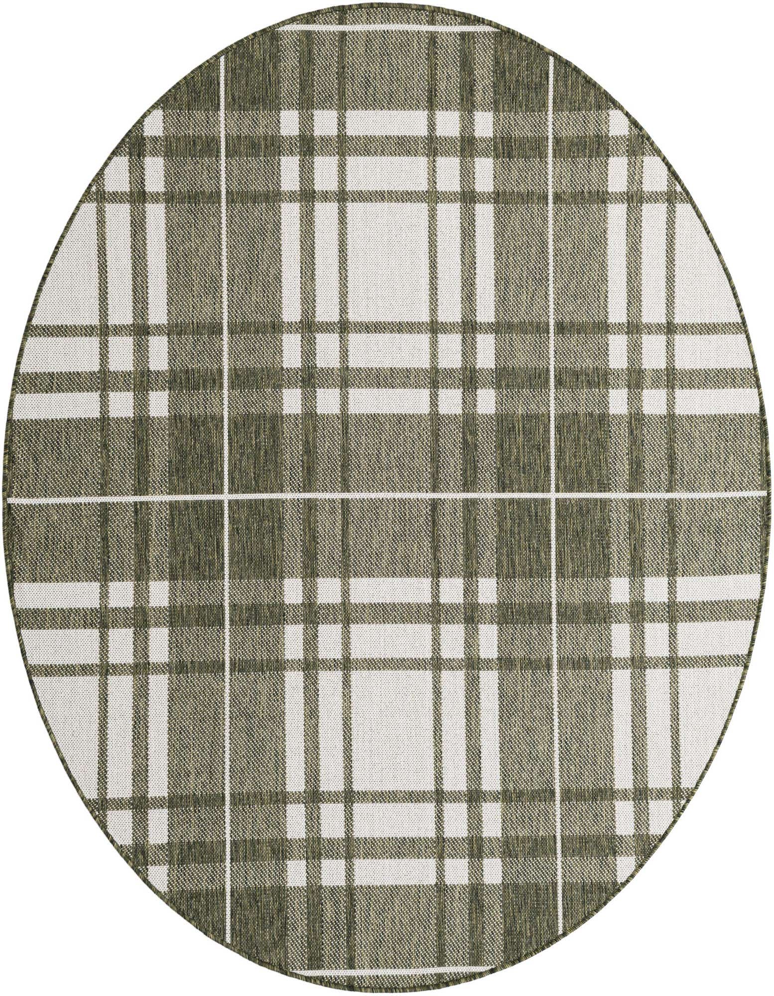 6' x 6' Easy-Clean Checkered Indoor / Outdoor Round Rug