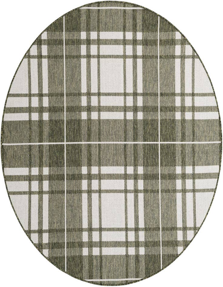 Detail image of 6' x 6' Easy-Clean Checkered Indoor / Outdoor Round Rug