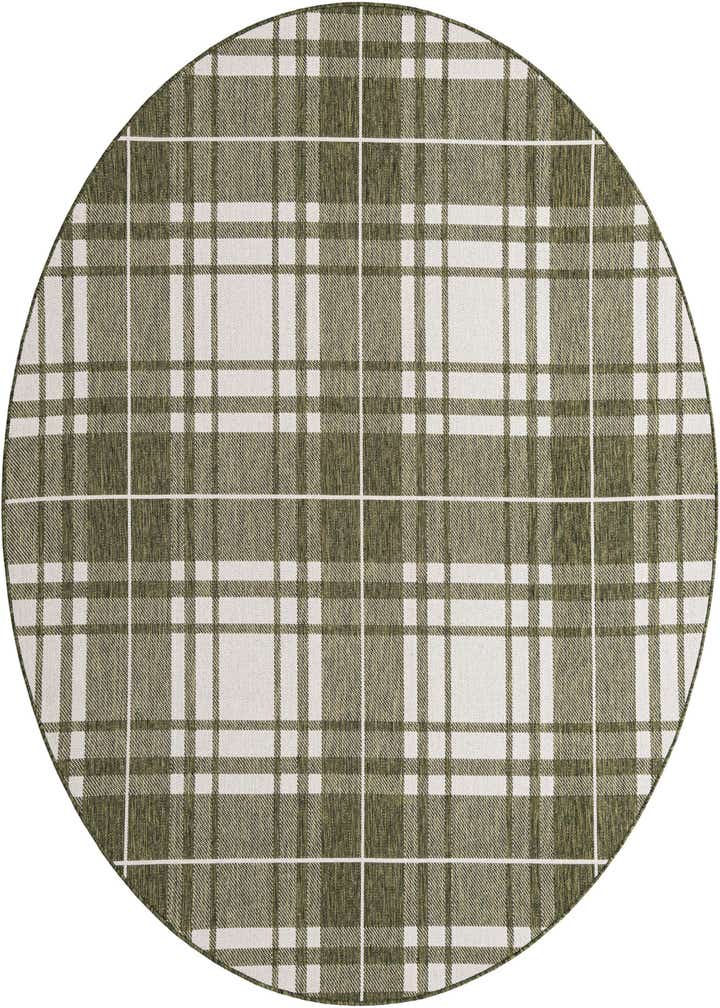 7' 10 x 7' 10 Easy-Clean Checkered Indoor / Outdoor Round Rug