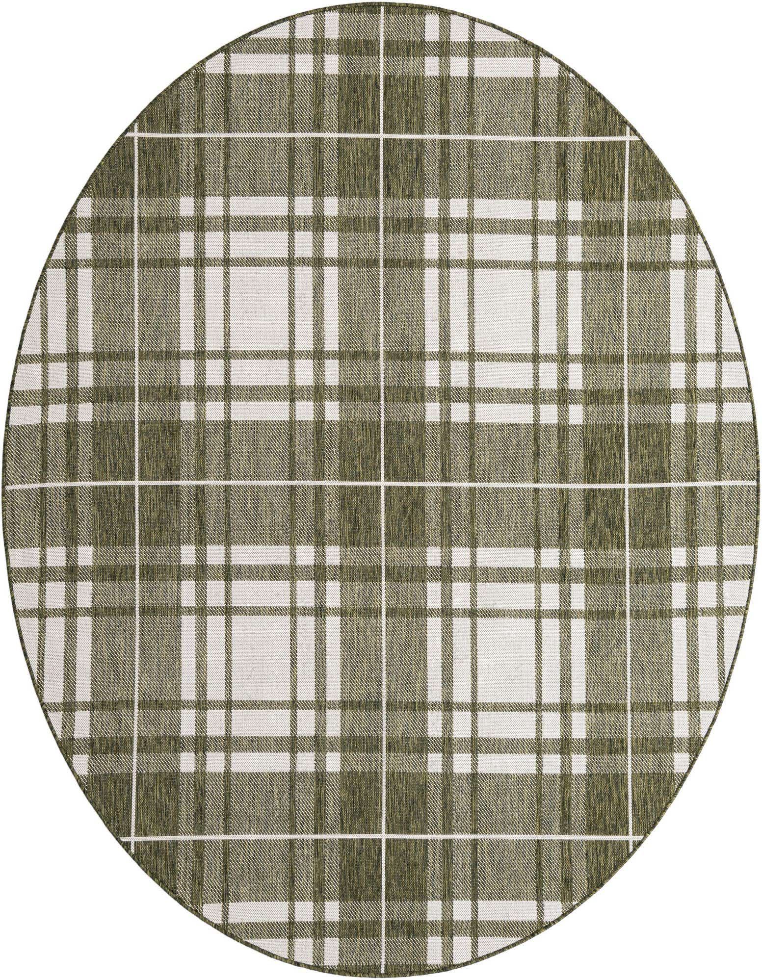 7' 10 x 7' 10 Easy-Clean Checkered Indoor / Outdoor Round Rug