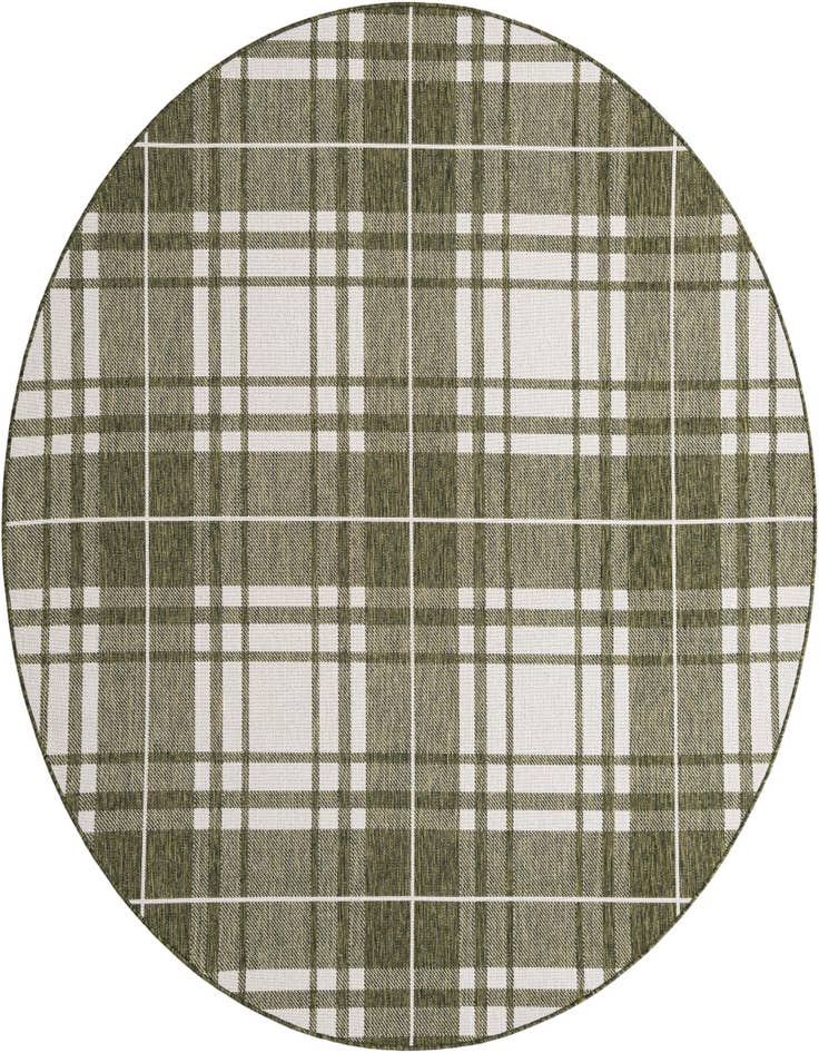 Detail image of 7' 10 x 7' 10 Easy-Clean Checkered Indoor / Outdoor Round Rug