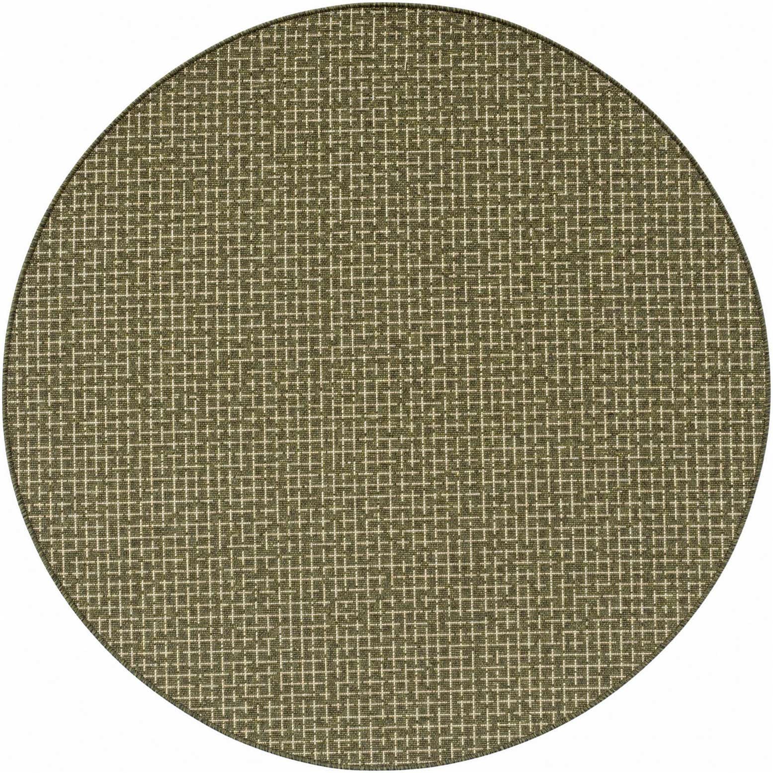 6' x 6' Easy-Clean Checkered Indoor / Outdoor Round Rug