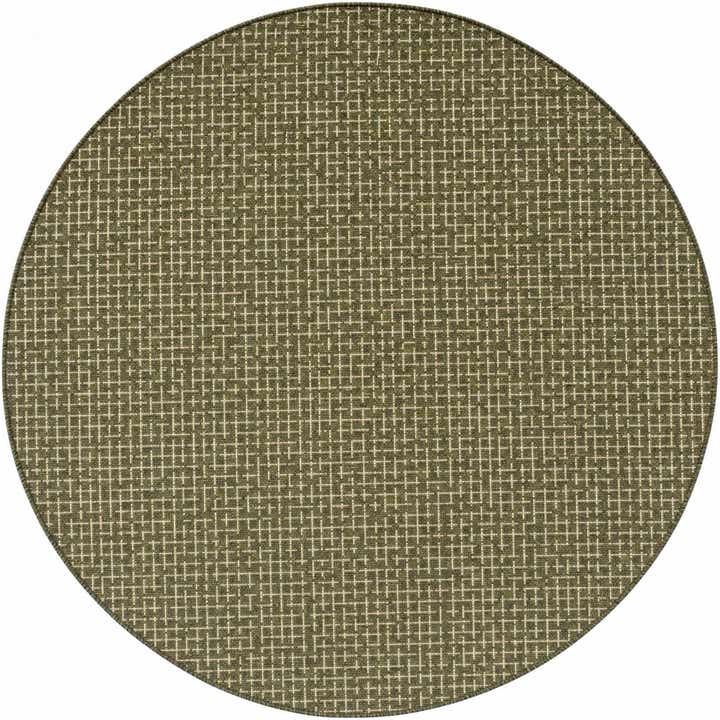 6' x 6' Easy-Clean Checkered Indoor / Outdoor Round Rug
